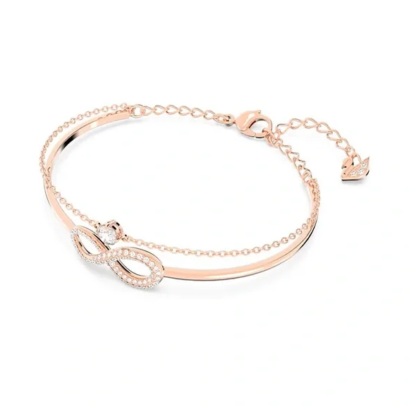 NWT Swarovski Gold Infinity Bracelet, Including Box - Picture 2 of 6